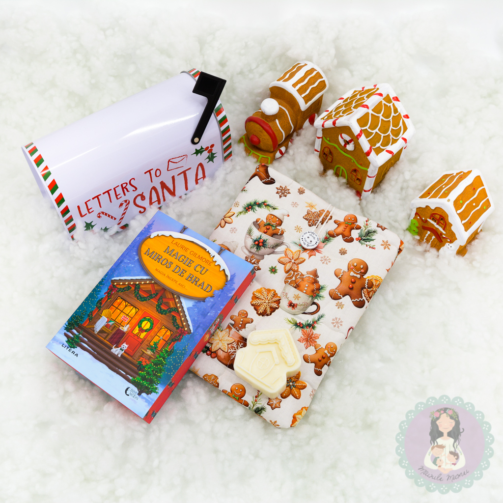 Set Crăciun/carte/husă carte/lumânare soia/turtă dulce