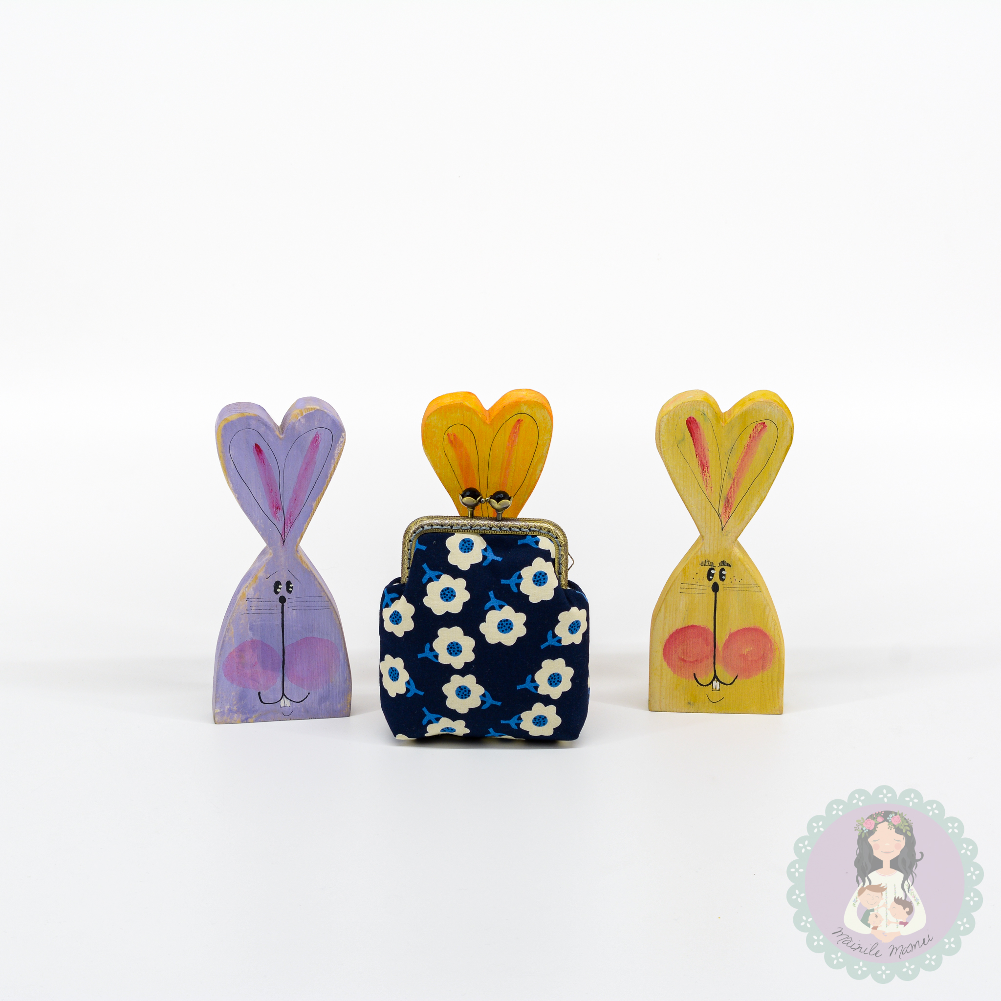 Pouch cu ramă metalică/clisp-clasp/bleumarin