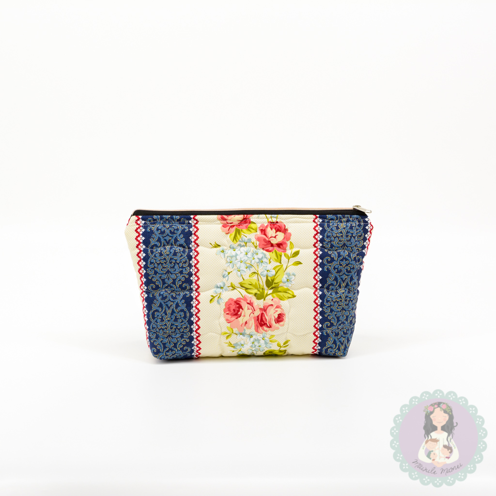 Portfard mare/portfard unicat/pouch/vintage floral cu auriu