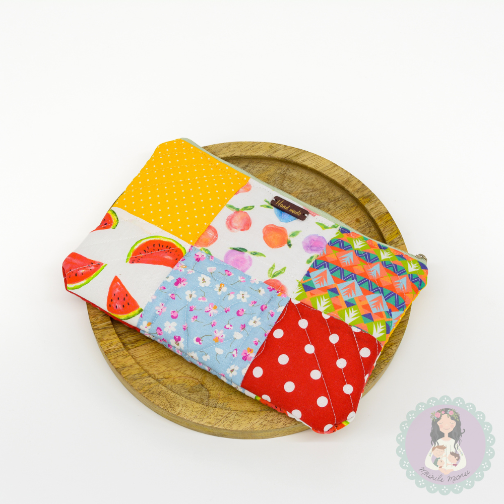 Pouch patchwork/pouch unicat/yellow